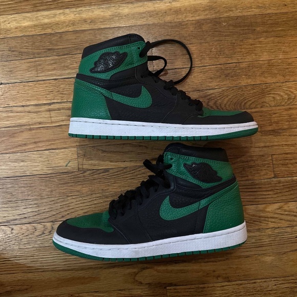 Jordan Black and Green High-Tops